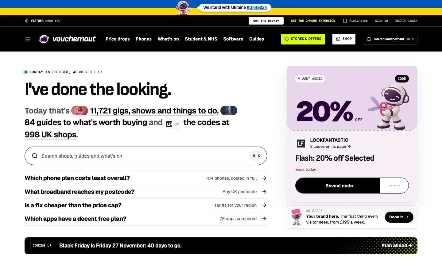 Vouchernaut’s live shopping and editorial homepage with UK guides and offers